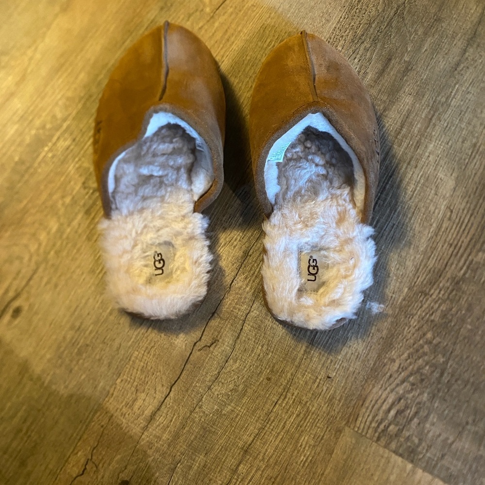 UGG Tan Shearling Slip-Ons